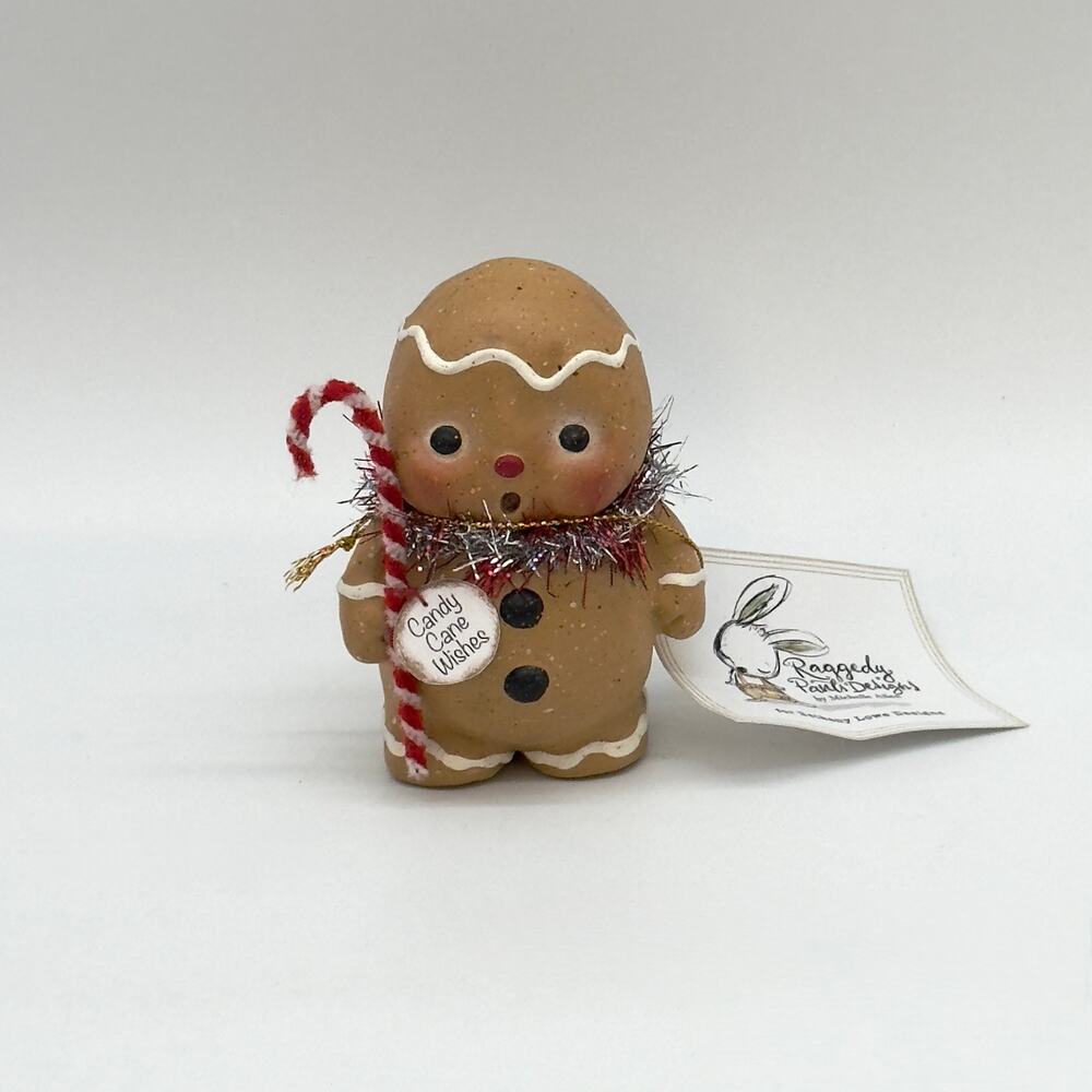 Bethany Lowe Gingerbread Boy Man Candy Cane Wishes Christmas Figurine NEW